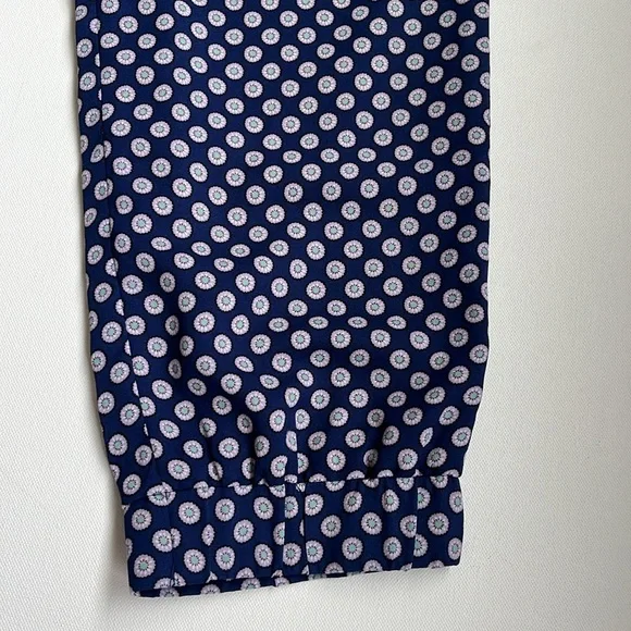 J.Crew Turner Pant In Medallion Foulard -Blue/ Lilac- Size 8 - Picture 5 of 7